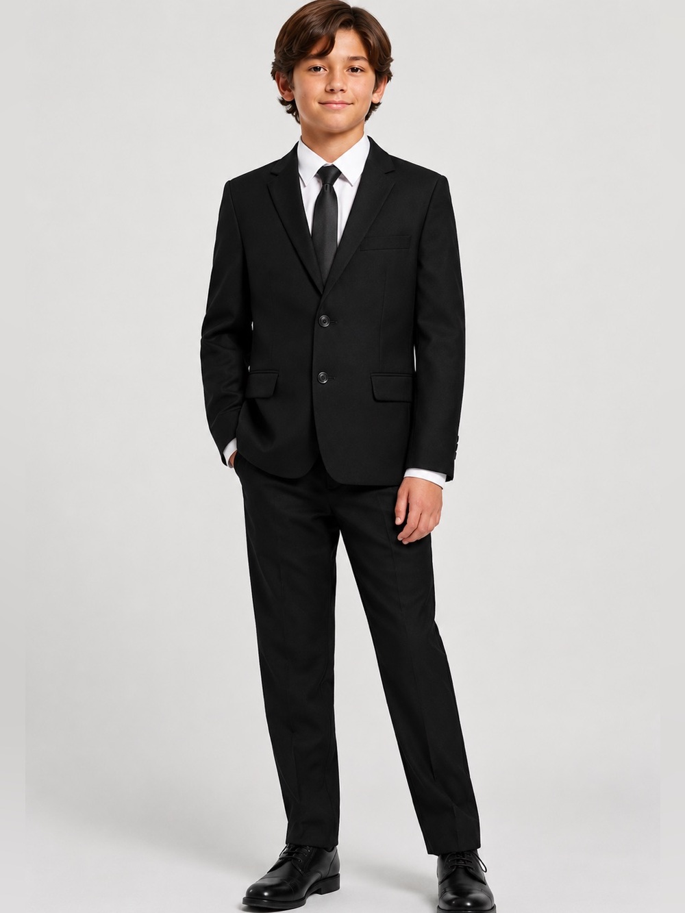 Michael Kors Boys 2Pc Wool Suit Black 16R Formal Wedding Blazer Pants